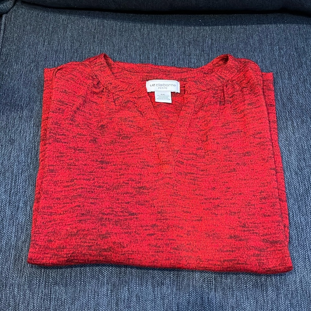 Liz Claiborne Red/Black Tunic Size PXL